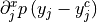 \partial_j^x p\,(y_j - y_j^c)
