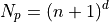 N_p = (n + 1) ^ d
