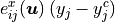 e_{ij}^x(\bm{u})\,(y_j - y_j^c)