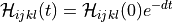 \Hcal_{ijkl}(t) = \Hcal_{ijkl}(0) e^{-d t}