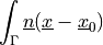 \int_{\Gamma} \ul{n} (\ul{x} - \ul{x}_0)